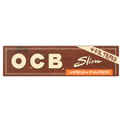 Picture of OCB Brown Virgin Unbleached slim + tips 32s x32